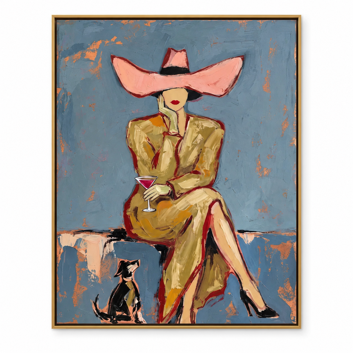 SOLORART Vintage Americana Art | Western Lady's Sip