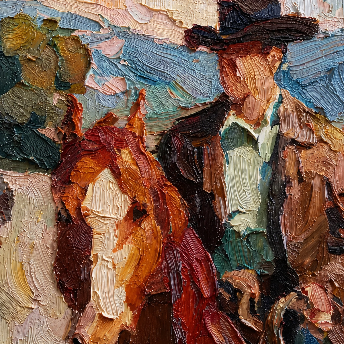 SOLORART Vintage Americana Art | Western Rider