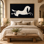 SOLORART Americana Art | White Horse as a Silhouette