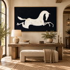 SOLORART Americana Art | White Horse as a Silhouette