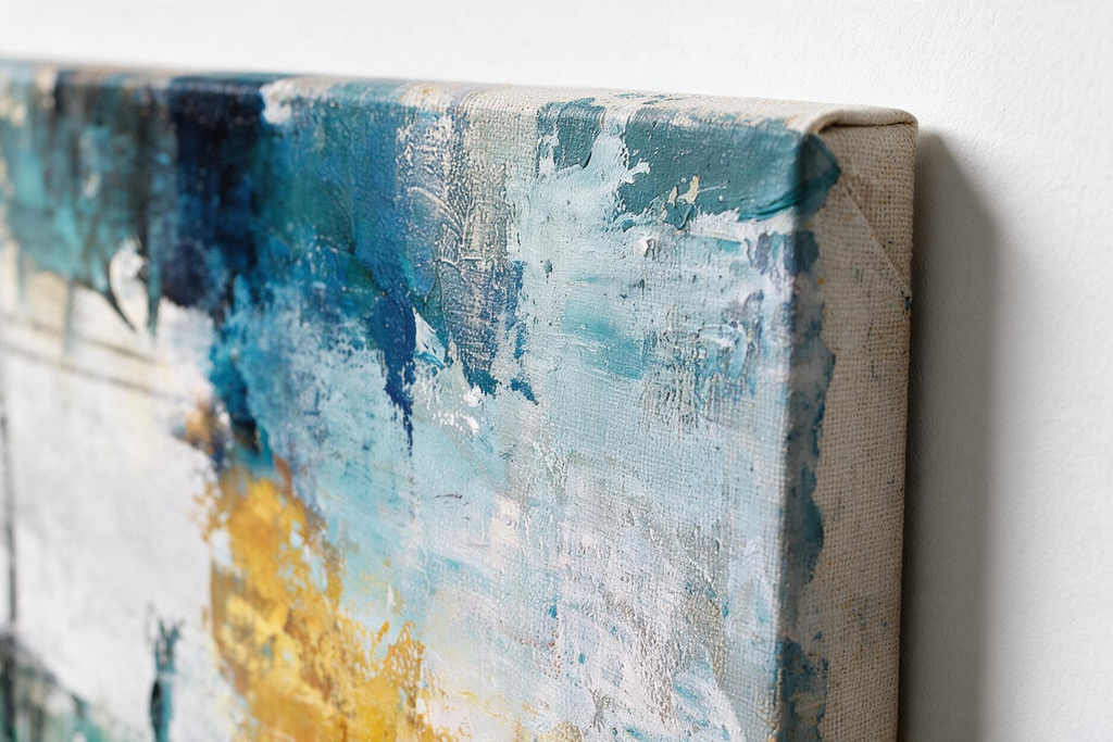 SOLORART Abstract Art | Golden Haze of Azure