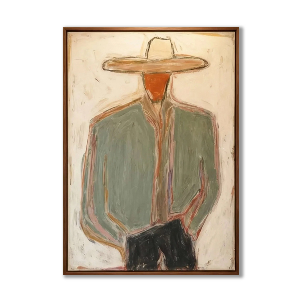 SOLORART Vintage Americana Art | Minimal Cowboy Figure