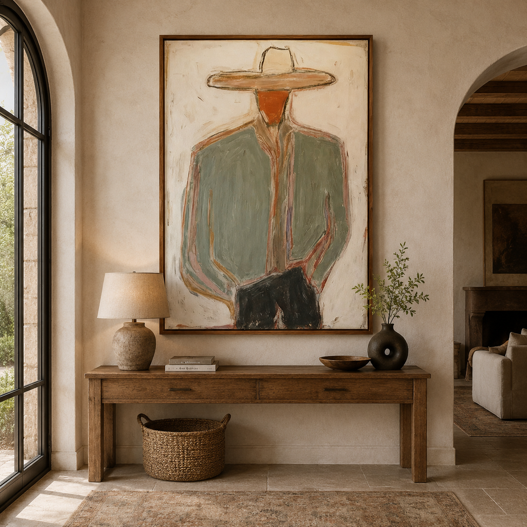 SOLORART Vintage Americana Art | Minimal Cowboy Figure