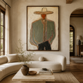 SOLORART Vintage Americana Art | Minimal Cowboy Figure