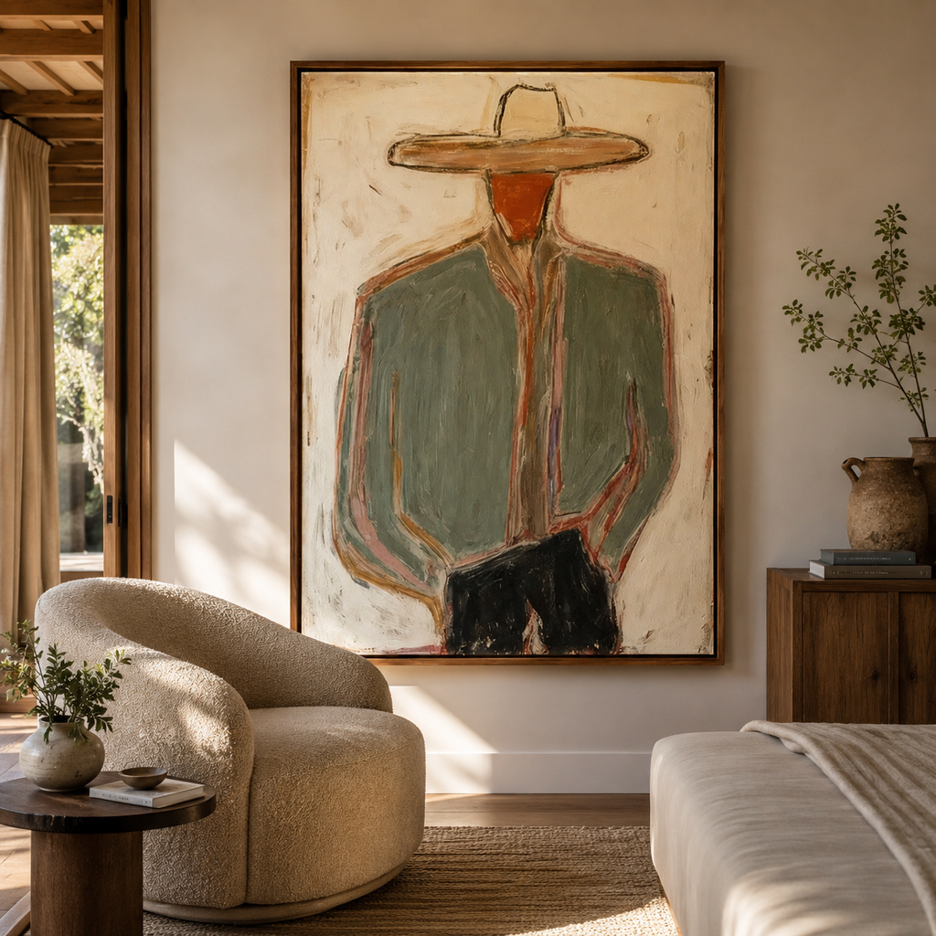 SOLORART Vintage Americana Art | Minimal Cowboy Figure