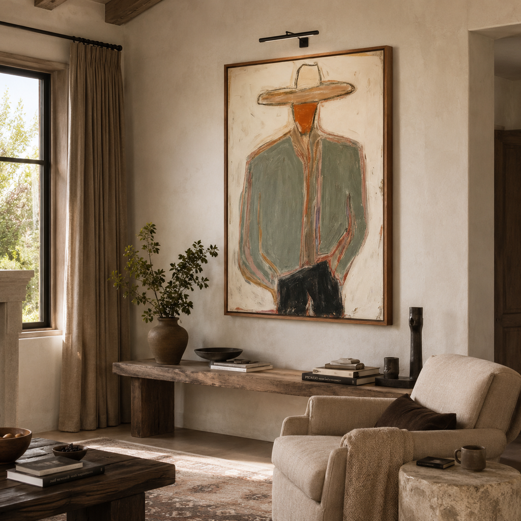 SOLORART Vintage Americana Art | Minimal Cowboy Figure