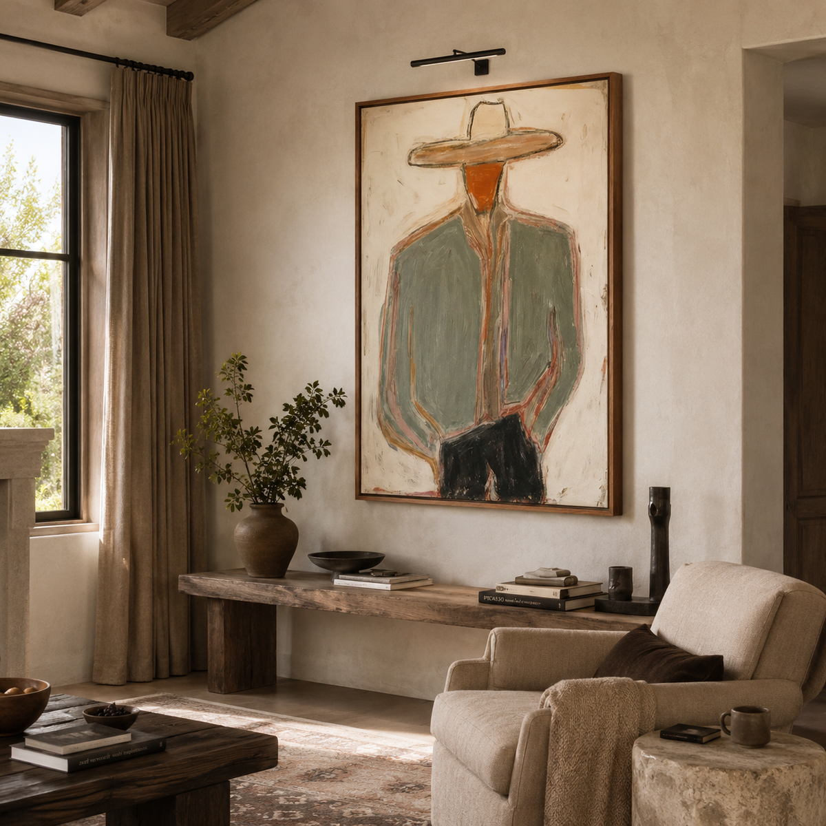 SOLORART Vintage Americana Art | Minimal Cowboy Figure